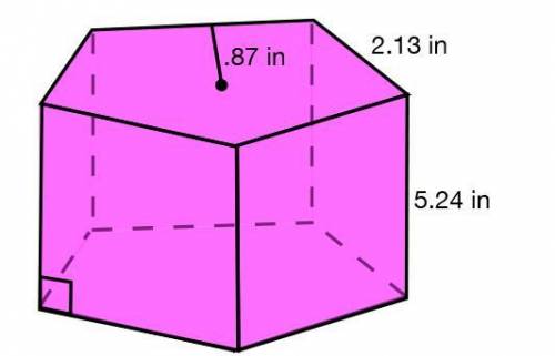 Please help!!!

What is the volume of this regular prism?
48.55 cubic inches
55.8 cubic inches
9.7