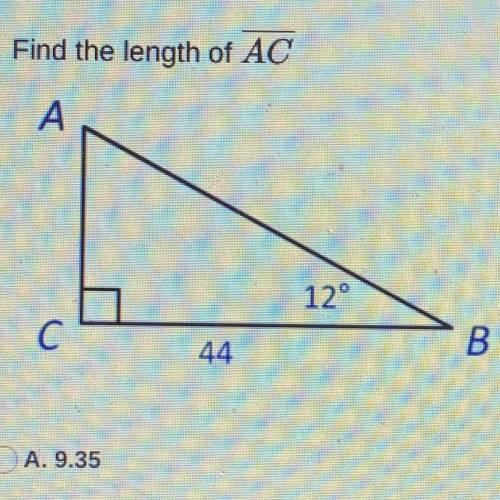 Find the length of AC on this triangle