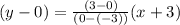 (y - 0) =  \frac{(3 - 0)}{(0 - ( - 3))} (x + 3)