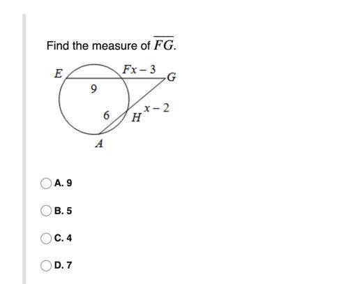 Find the measure of FG