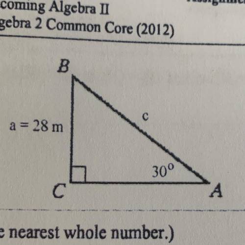 Find the measure of side C and round to the nearest whole number. Pls help ASAP