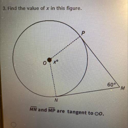 3. Find the value of x in this figure