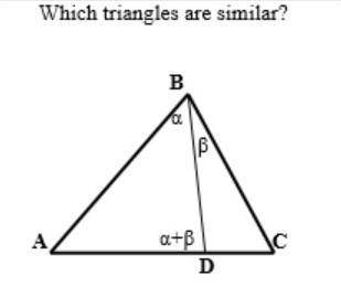 Which triangles are similar. Use the picture below.