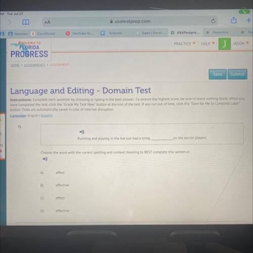 Language and Editing - Domain Test
Can I get the answers for 1-20