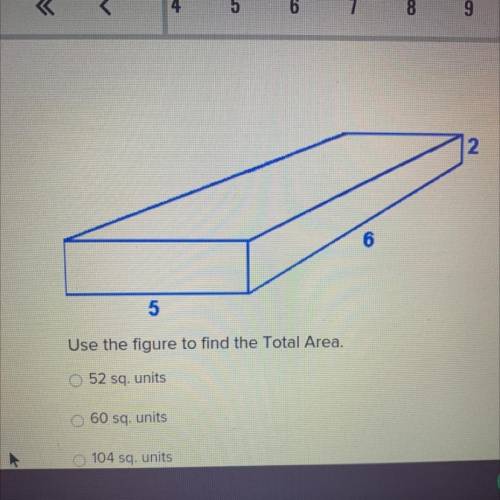 Use the figure to find the Total Area.