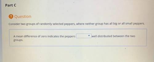 Consider two groups of randomly selected peppers, where neither group has all big or all small pepp