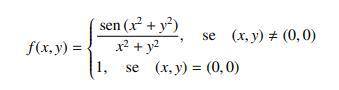 The function below is differentiable at (0, 0). Give an equation of the plane tangents to the graph