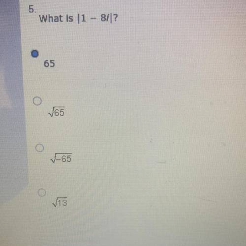 What is |1-8i|?
A.
B.
C
D