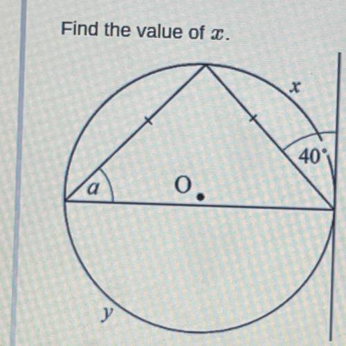 Find the value of x.
PLEASE HELP ASAP
