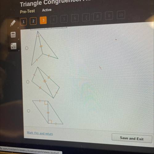 Which shows two triangles that are congruent by AAS?