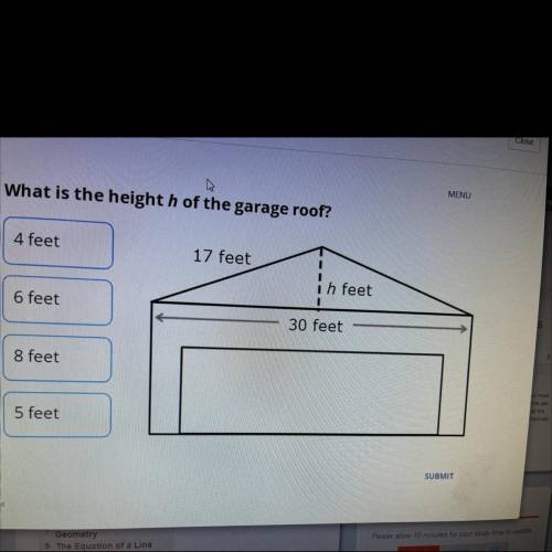 What is the height h of the garage roof?