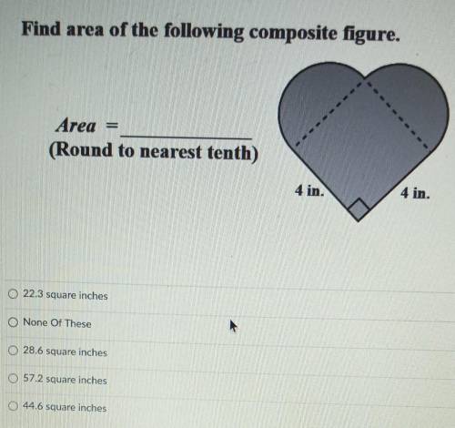 Find the area of the following composite figure​