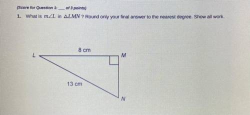 What is mL in LMN? Round only your final answer to the nearest degree.