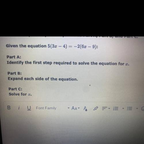 Can I pleaseee have help with all 3 parts of this ? Thank you :D