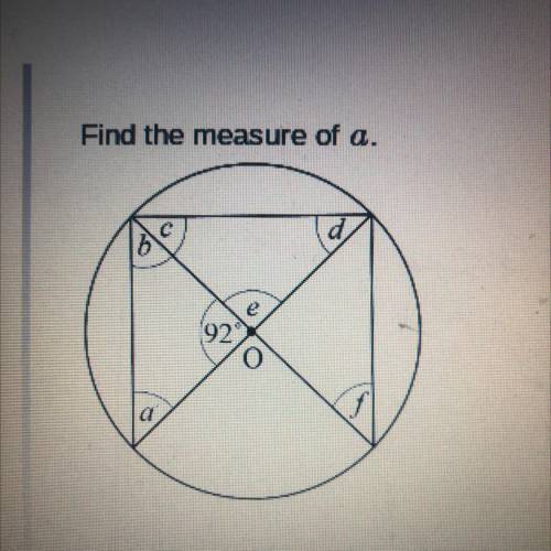 Find the measure of a.