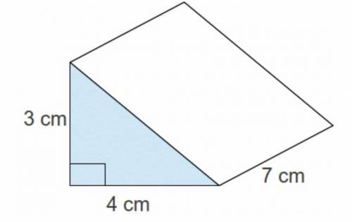 What is the surface area of this figure in square centimeters?

A.96
B.75
C.84
D.60
