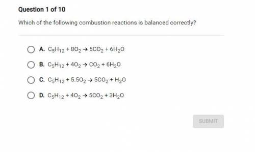 Which of the following combustion reactions is balanced correctly