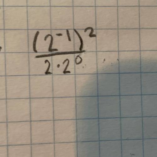 Properties of exponents. the answer is 1/2^3 i need help with the work