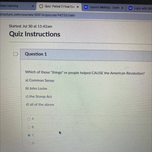 Which of these things or people helped cause the american revolution?
