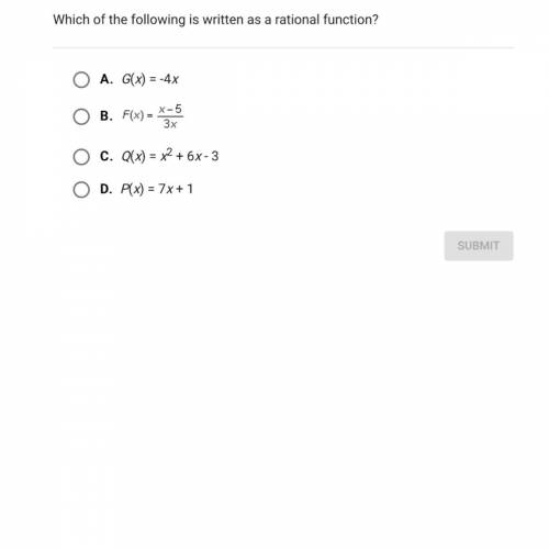 Which of the following is written as a rational function