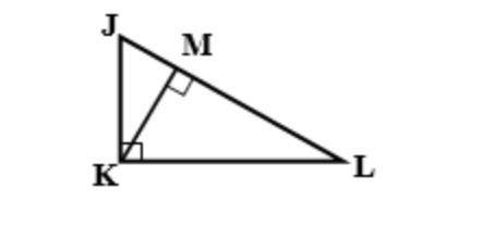 In triangle JKL, JKL is a right angle, KM and is an altitude. JL=25 and JM=5, find KM