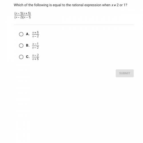 Which of the following is equal to the rational expression when X ≠ 2 or 1?