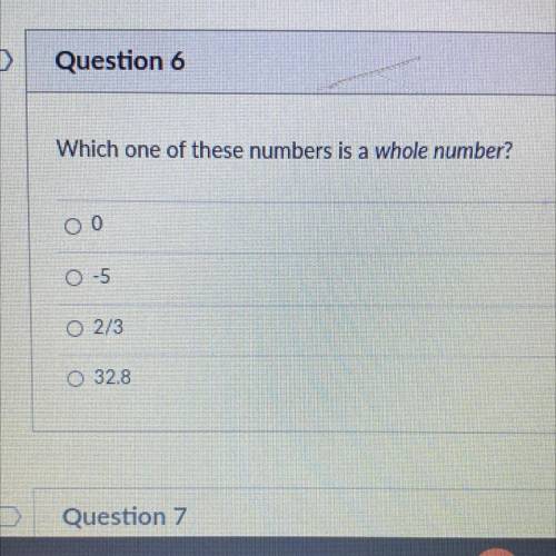Which one of these numbers is a whole number?