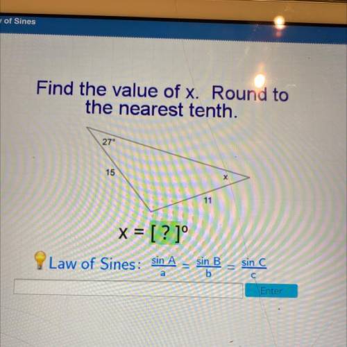 Find X round to the nearest tenth.