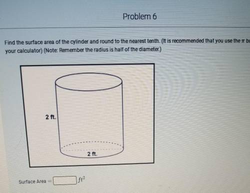 Find the surface area of the cylinder​