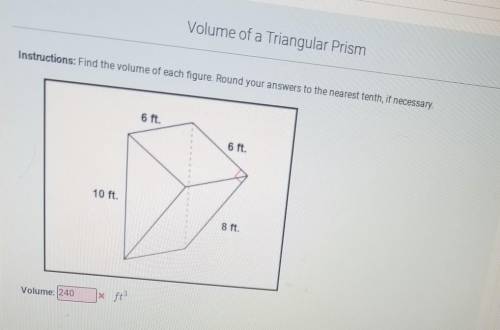 What did I do wrong??

find the volume of each figure. Round it to the nearest tenth if its necess