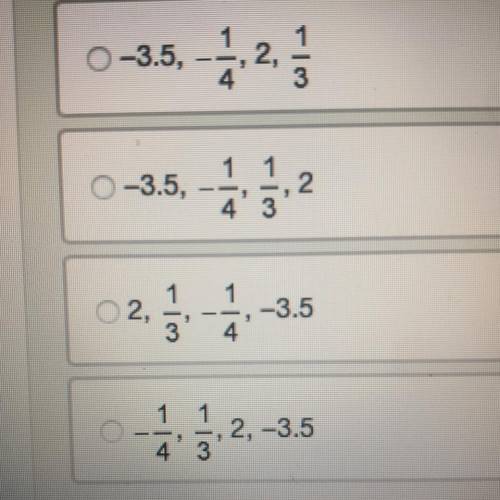 Which set of rational numbers is arranged from least to greatest?