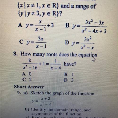 How many roots does the equation (8/(x^2 - 16) )+ 1 = 1/(x -4) have?
Plz show ALL STEPS
