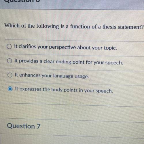 Which is the function of a thesis statement?