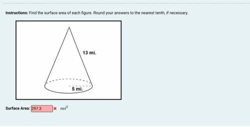 Look at the image below plz correct answers Surface area of cones 15 points