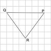 What is the area of Triangle PQR on the grid?

A triangle PQR is shown on a grid. The vertex P is