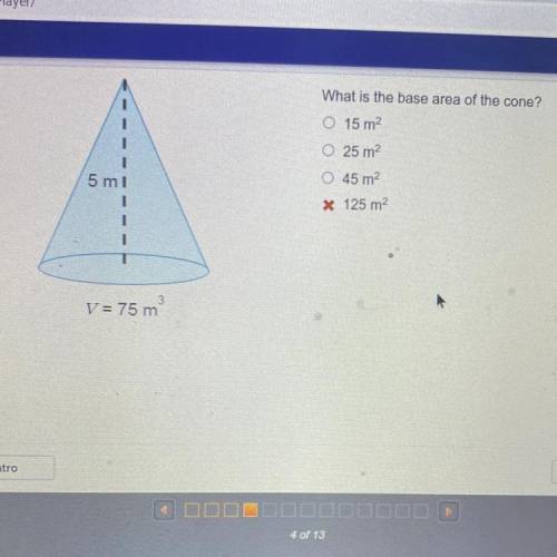 What is the base area of the cone?