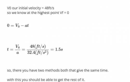 11. PLEASE HELP ME

A ball is thrown into the air with an upward velocity of 48 ft/s. Its height h