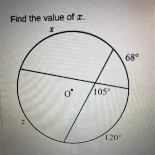 Find the value of x.
A.124
B.57
C.72
D.90
