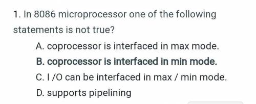 In 8086 microprocessor one of the following statements is not true? *