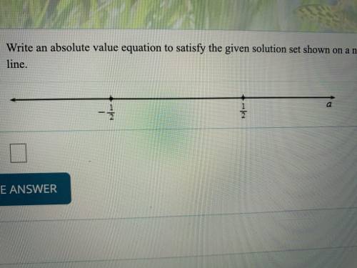 HELP PLS I AHVE DLASS IN 30 min!!!

Write an absolute value equation to satisfy the given solution