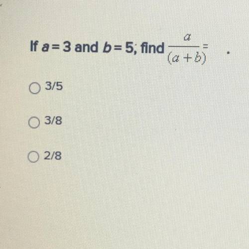 If a= 3 and b= 5; find
(a+b)