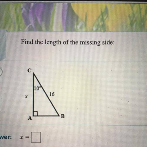 Find the length of the missing side: