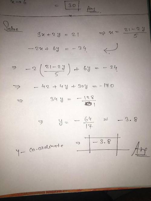 Solve the following system of equations. Enter the y-coordinate of the

solution. Round your answer