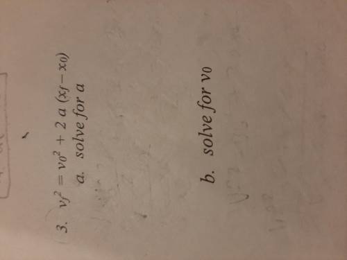 PLEASE HELP ME WITH THIS PHYSICS QUESTION PLSSS!!!

Vf^2 = v0^2 + 2a (xf -x0) Solve for v0