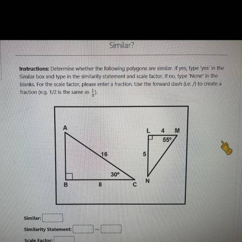 Pls help. I really suck at math. 
Determine whether the following polygons are similar.