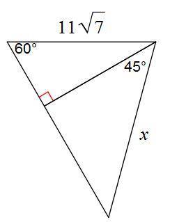 Please help me!!! It is urgent. I added 2 more points to this, so please help!

Find x.
A. 11√42/2
