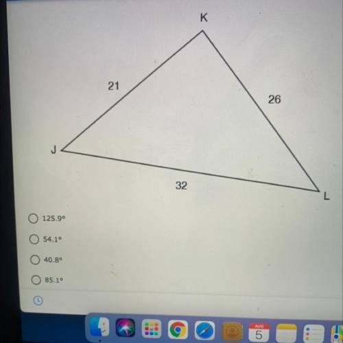 2. Find the measure of angle J.