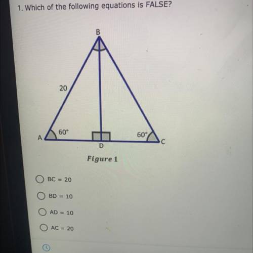 1. Which of the following equations is FALSE?