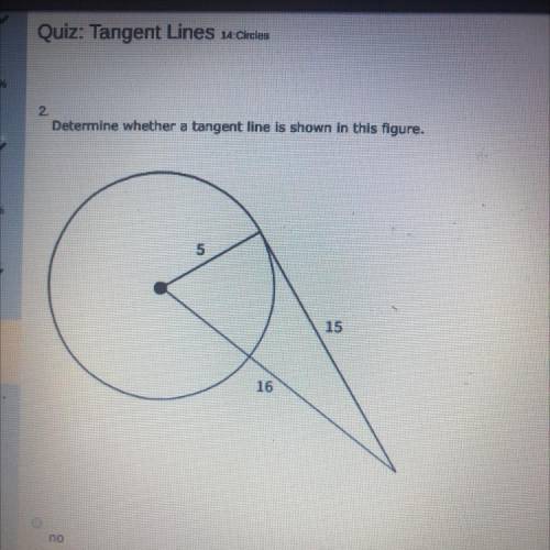 Determine whether a tangent line is shown in this figure.