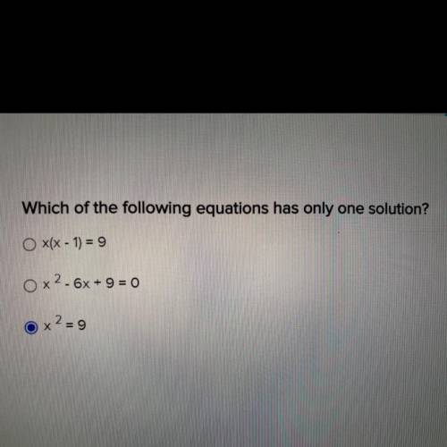 Which of the following equations has only one solution?